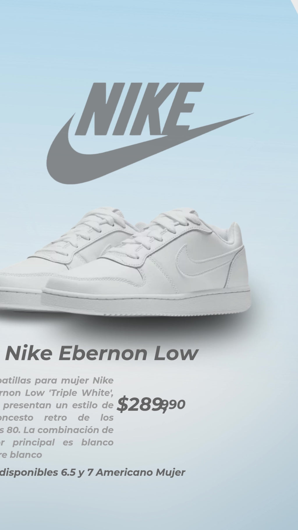 Zapatillas Nike Ebernon Low Mujer Blancas