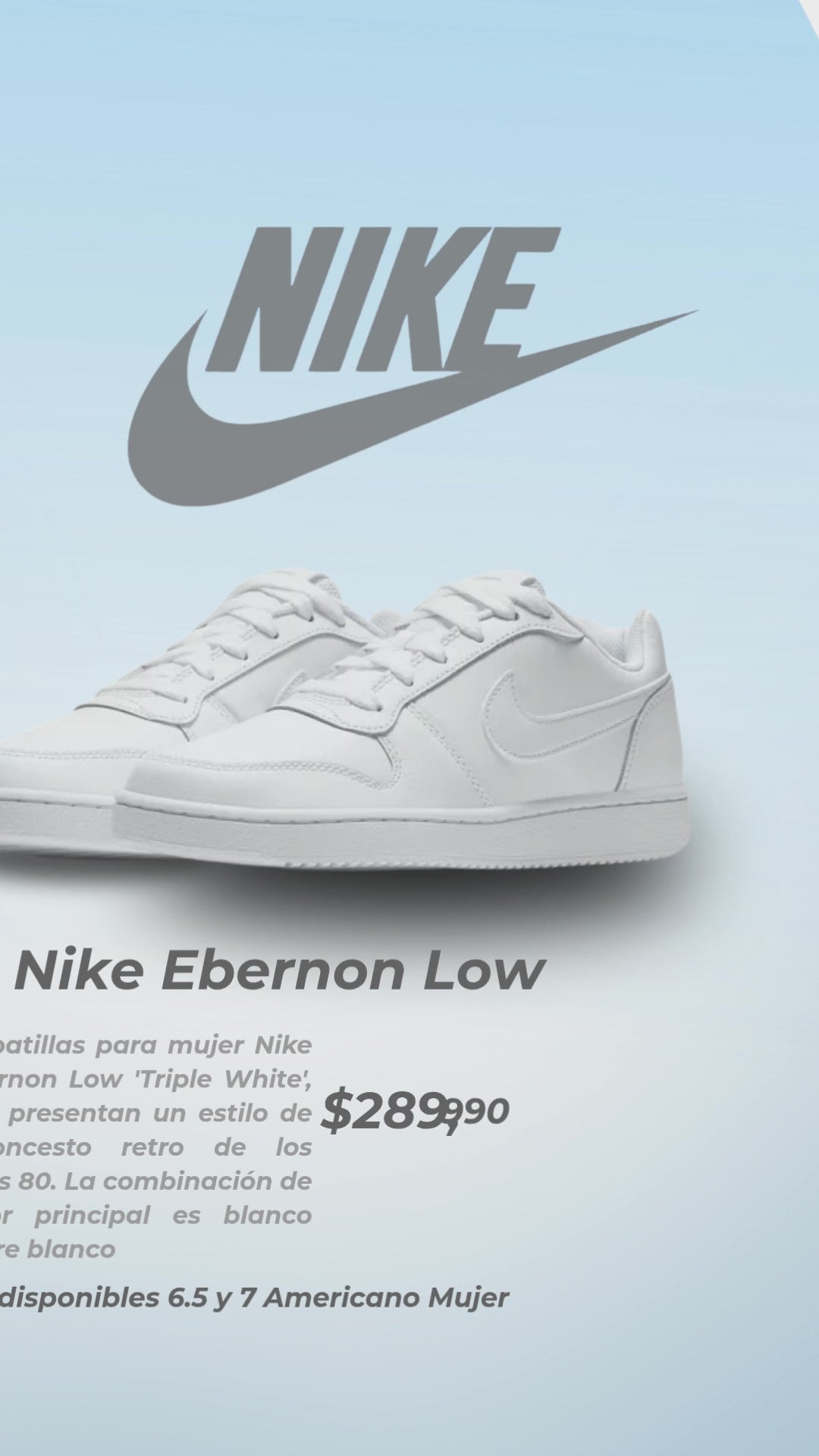 Zapatillas Nike Ebernon Low Mujer Blancas